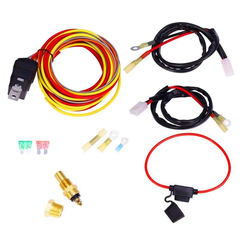 40A Dual Electric Thermostat Cooling Fan Wiring Harness Kit(40A 12V 4-pin)