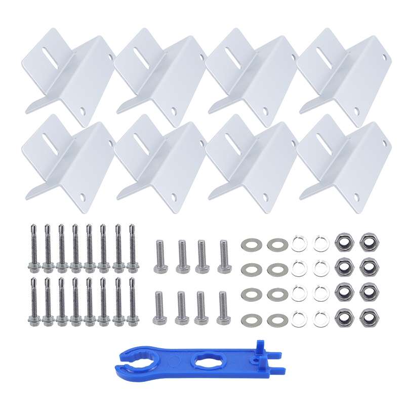 57pcs /Set RV Yacht Solar Panel Z-Shaped Aluminum Alloy Bracket(White)
