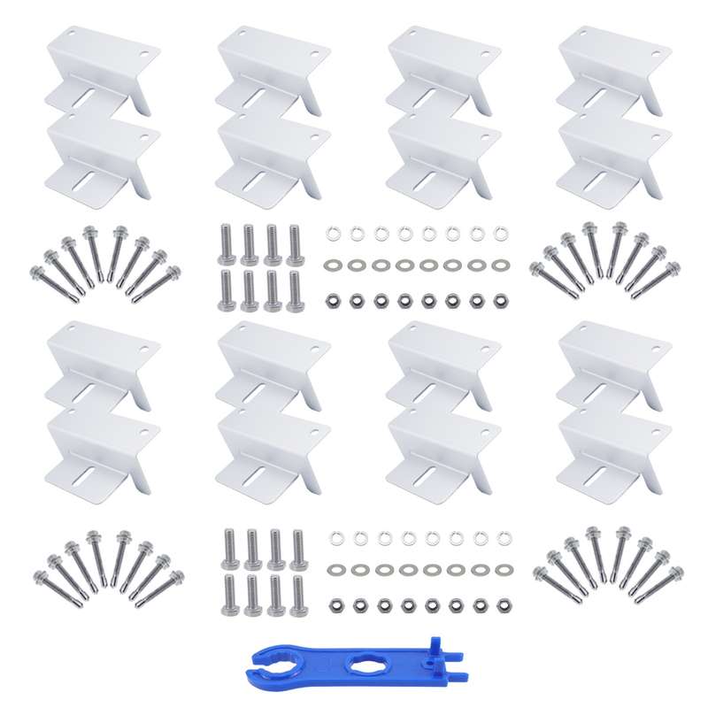 113pcs /Set RV Yacht Solar Panel Z-Shaped Aluminum Alloy Bracket(White)
