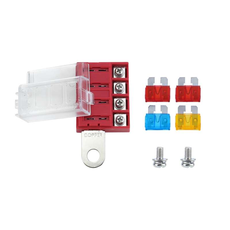 4-way RV Yacht Ignition Protection Battery Terminal Fuse Block, Specification: One