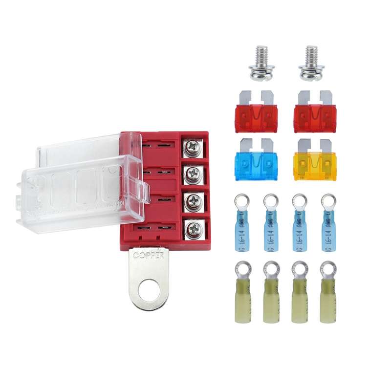 4-way RV Yacht Ignition Protection Battery Terminal Fuse Block, Specification: Three