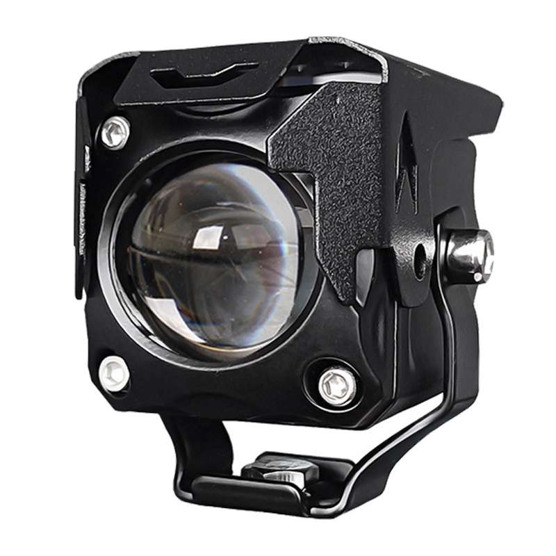 20W Motorcycle LED Headlight Auxiliary Spotlight Lens Dual Color Fog Light(Near Yellow+Far White)