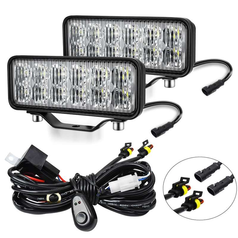 14W 9-30V 6 Inch Long Waterproof Car Work Headlight With Wire Set(X1)