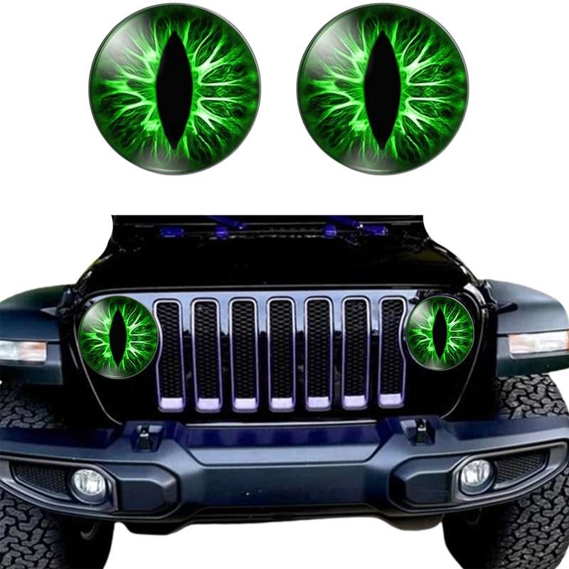 1pair Beast Eyes Headlight Decorative Stickers Off-Road Vehicle Front Lights Stereo Decals, Style: 1