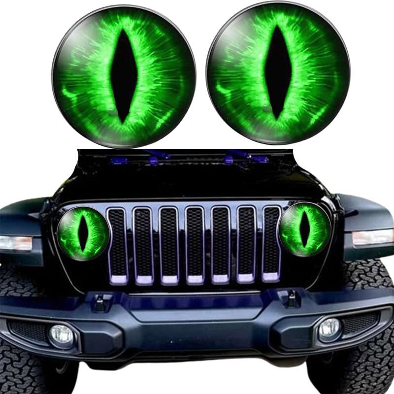 1pair Beast Eyes Headlight Decorative Stickers Off-Road Vehicle Front Lights Stereo Decals, Style: 4