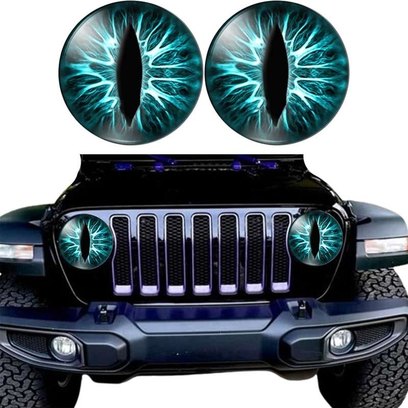 1pair Beast Eyes Headlight Decorative Stickers Off-Road Vehicle Front Lights Stereo Decals, Style: 9