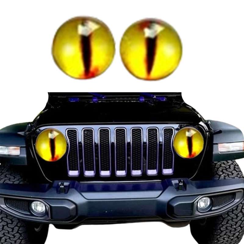 1pair Beast Eyes Headlight Decorative Stickers Off-Road Vehicle Front Lights Stereo Decals, Style: 2