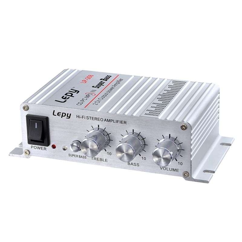 Lepy LP-268 DC12V High Fidelity Power Car/Motorcycle Amplifier(Silver)