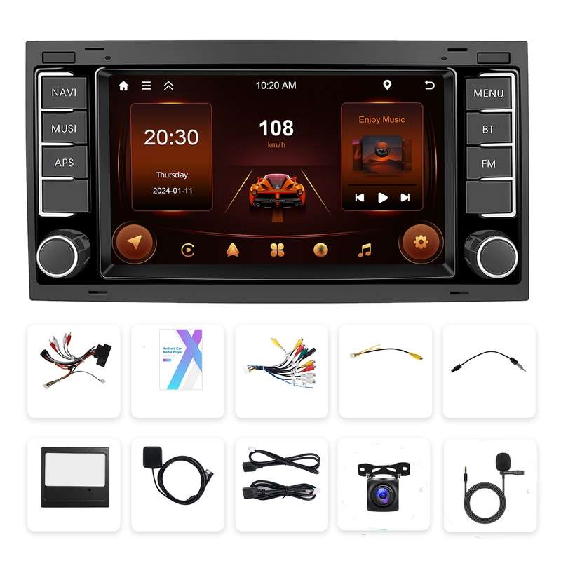 4+64G For Volkswagen Touareg 7-Inch Car WiFi Player Android 13 System Support CarPlay/Android Auto W