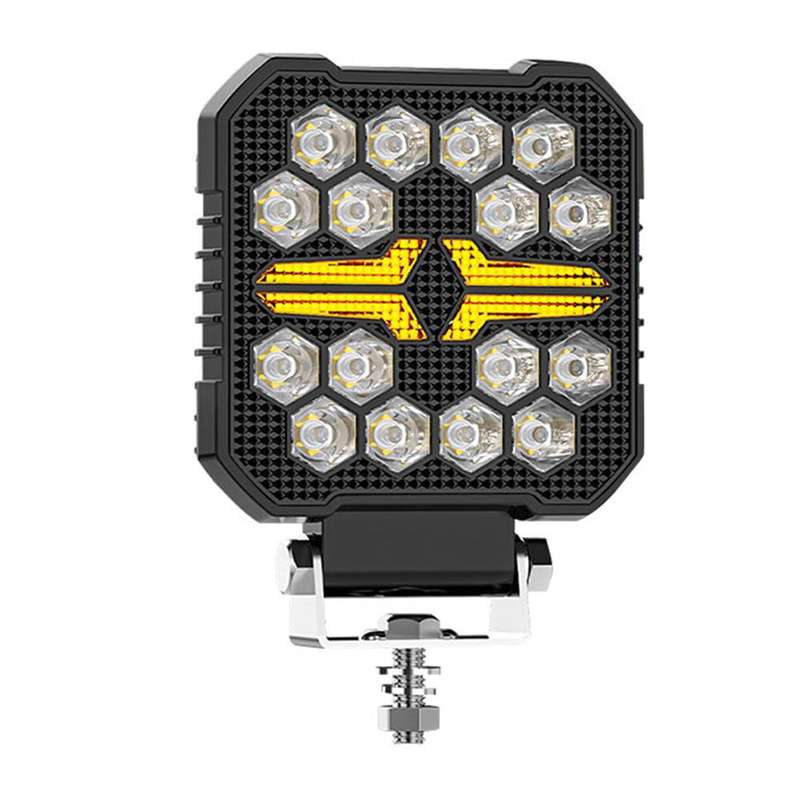 4 Inch Square Mixed Luminous Fishbone Angel Eye Car Work Light(X8)