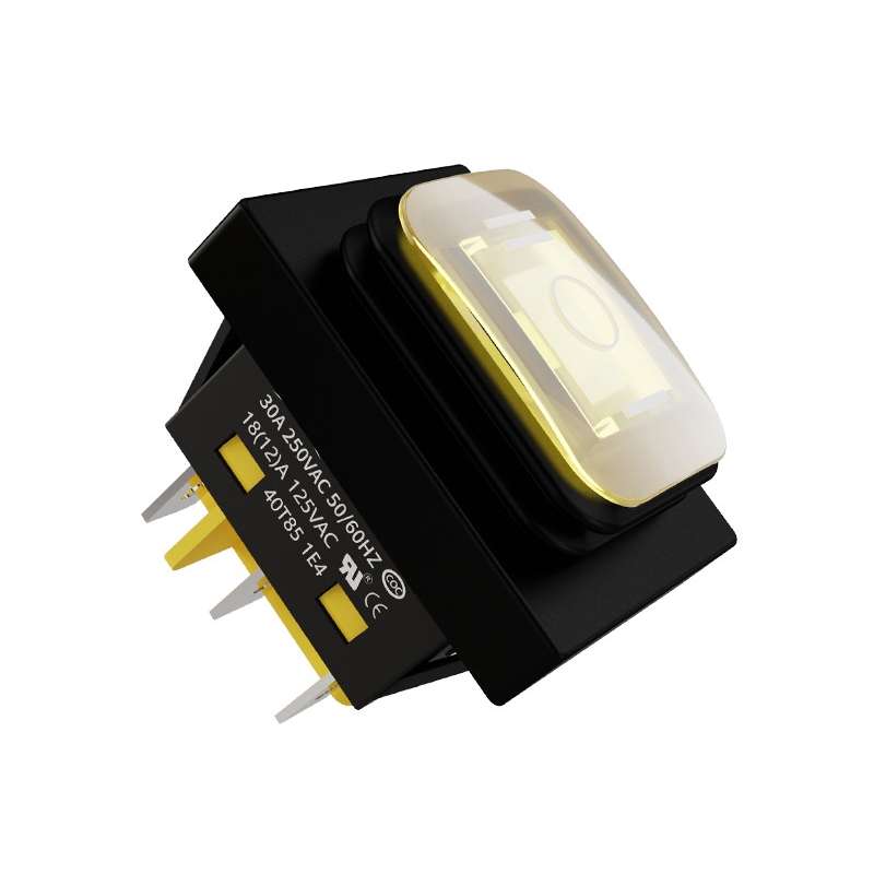 FILN 220V 30A Split Dustproof Boat-type Switch With Light, Specifications: Waterproof 6 Pin 3 Gear Y