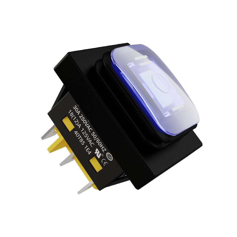 FILN 220V 30A Split Dustproof Boat-type Switch With Light, Specifications: Waterproof 6 Pin 3 Gear B