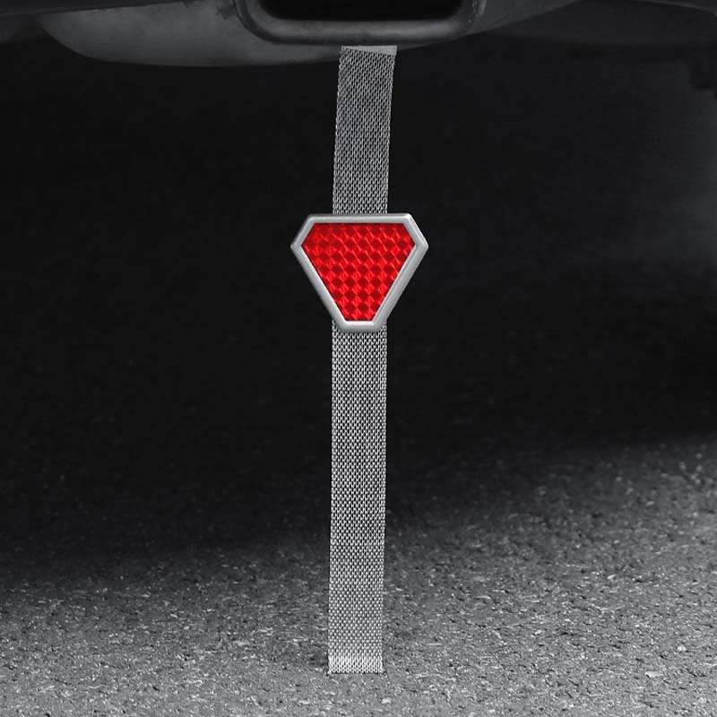 Car Triangle Night Reflective Static Eliminator Metal Grounding Strip(Red)