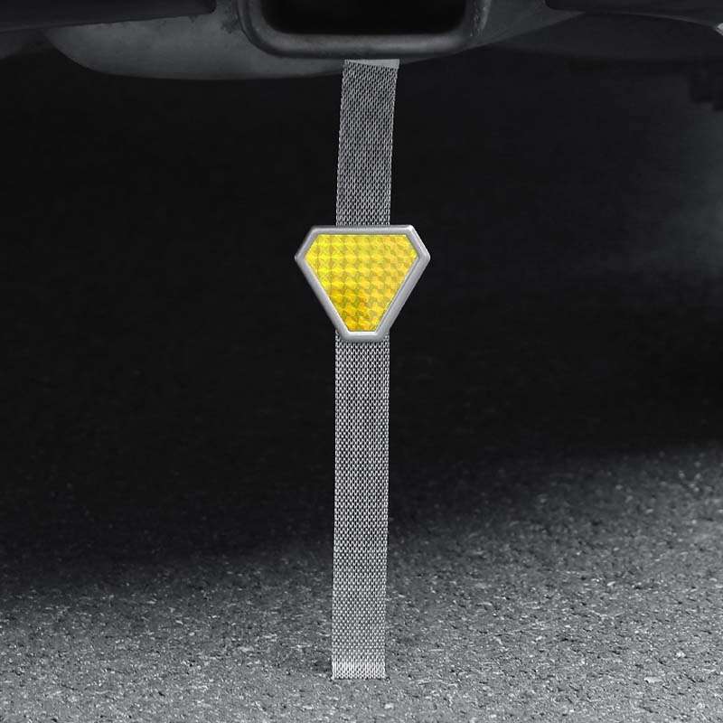Car Triangle Night Reflective Static Eliminator Metal Grounding Strip(Yellow)