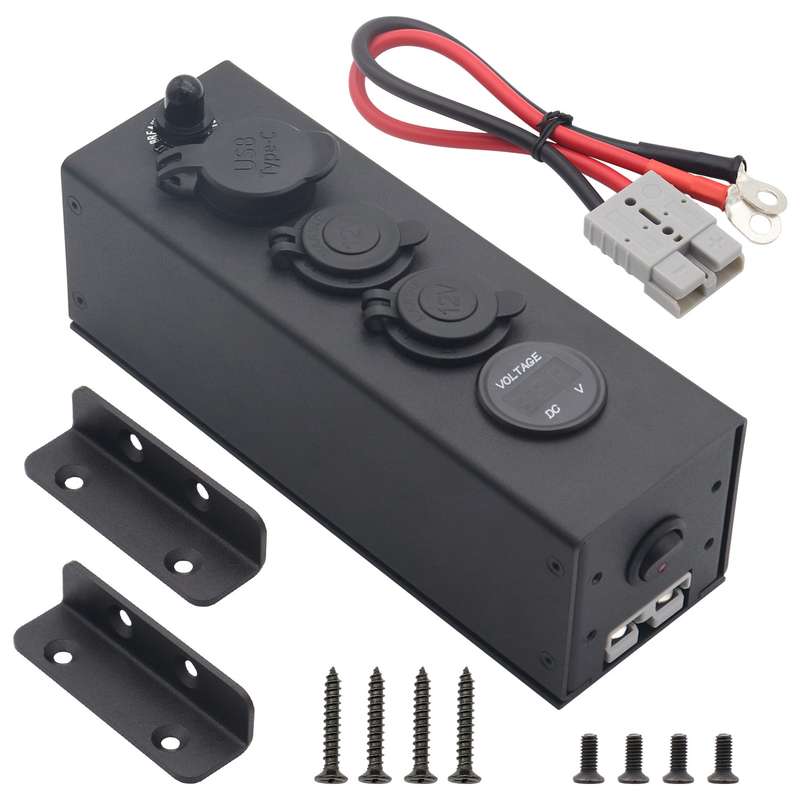 USB Voltmeter Cigarette Lighter Socket With Switch Power Box For Car And Ship, Model: AOS3515-50A-Z
