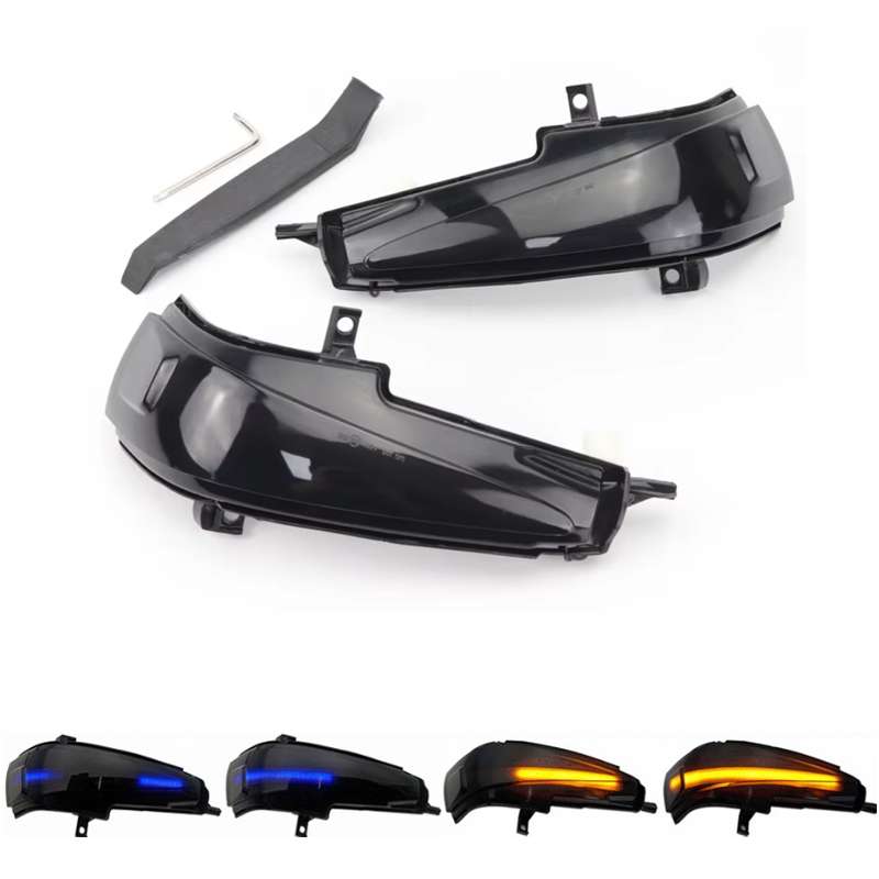 For Honda Civic MK8 Car Dynamic LED Water Flow Turn Signal Rearview Mirror Lights, Color: Blue Yello