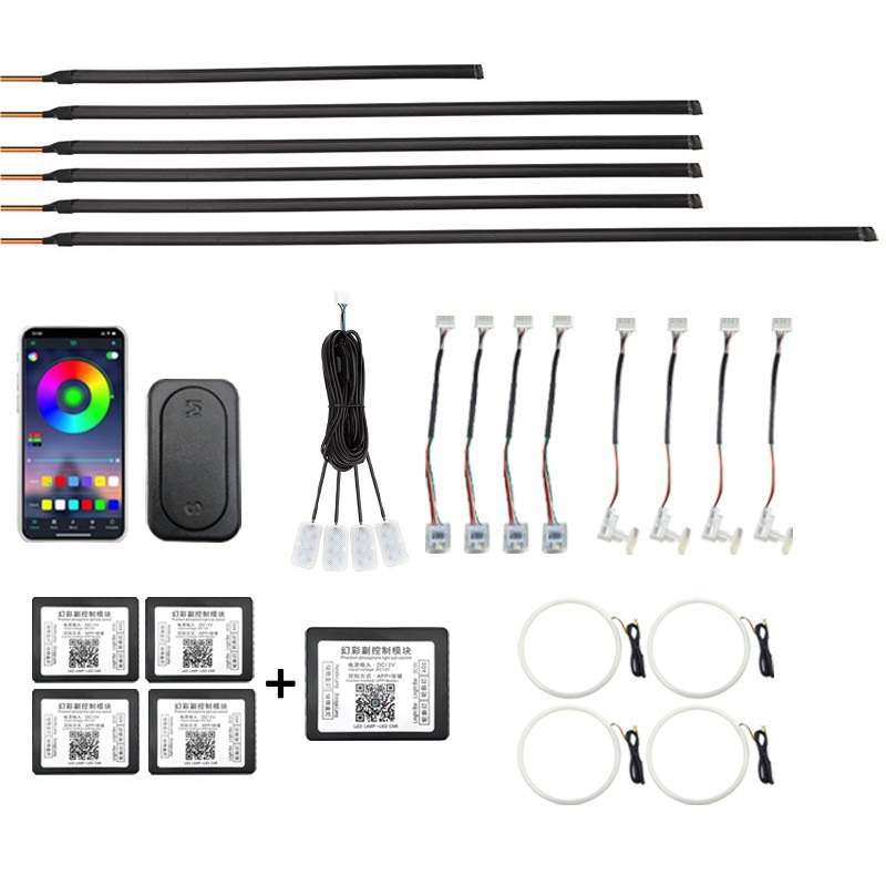 22 in 1 Car Hidden Acrylic LED Colorful Decorative Atmosphere Light Strip