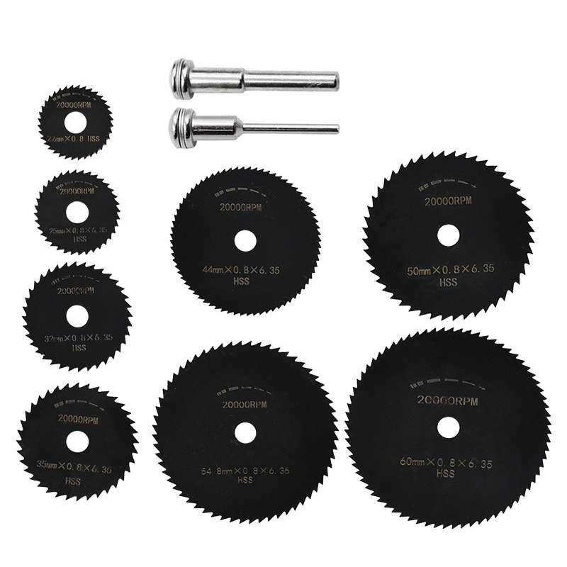 10pcs /Set High-Speed Steel Cutting Blade Multi-Size Cutting Wood PVC Electric Grinder Saw Blade Too