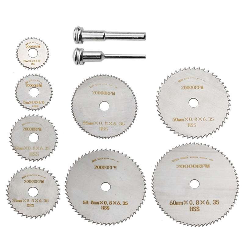 10pcs /Set High-Speed Steel Cutting Blade Multi-Size Cutting Wood PVC Electric Grinder Saw Blade Too