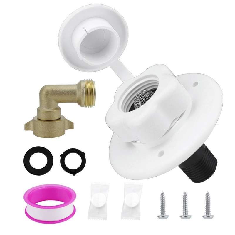 RV Ship Flange Threaded Leak-proof Water Inlet Connector Check Valve, Specifications: White 3