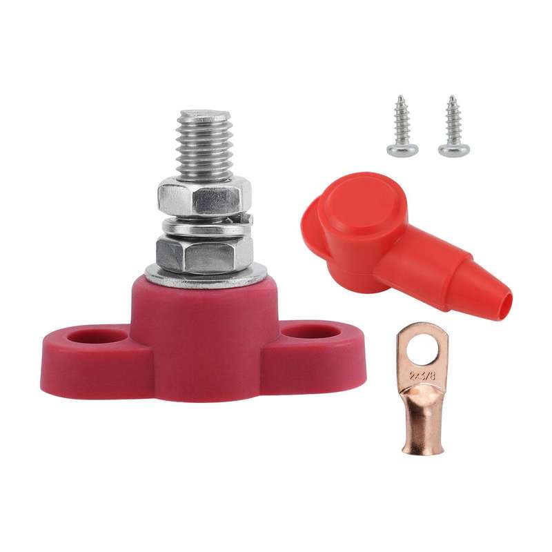 12V RV Yacht M10 Single Pole Battery Terminal, Color: Red