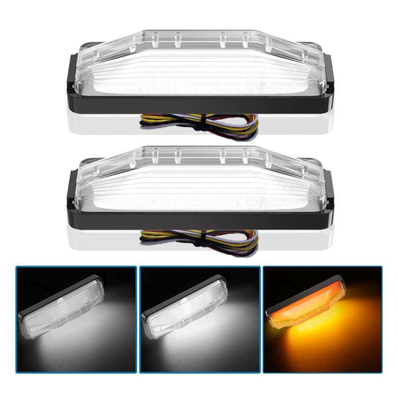 2pcs 28LED Bi-Color High Brake Tail Lights Turn Signal Lights For Sweeper / RV / Van / Truck Modific
