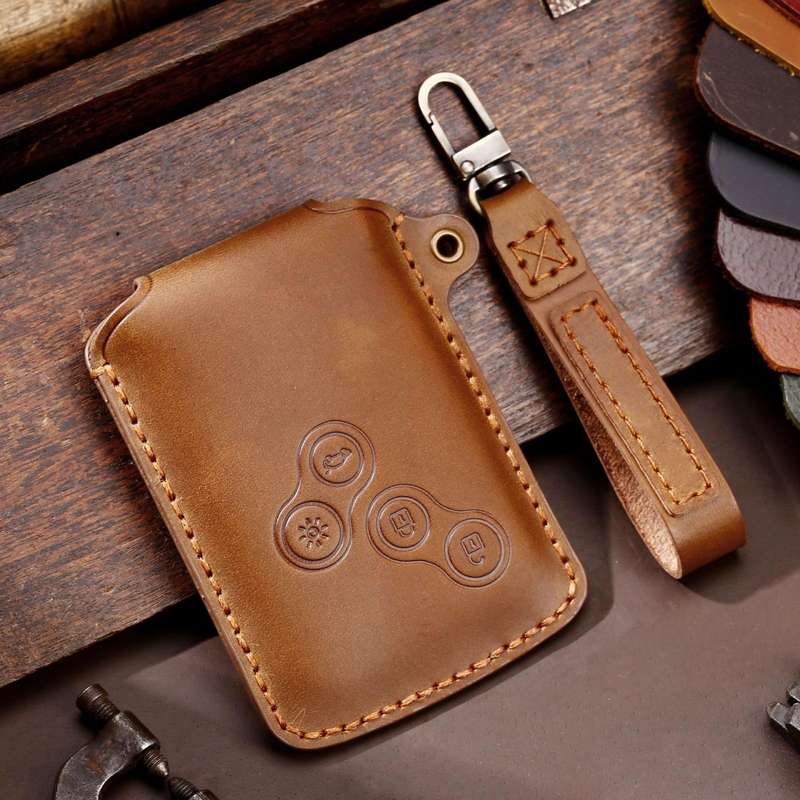 Hallmo For Renault Car Key Protective Cover Key Storage Bag, Color: C185 Brown