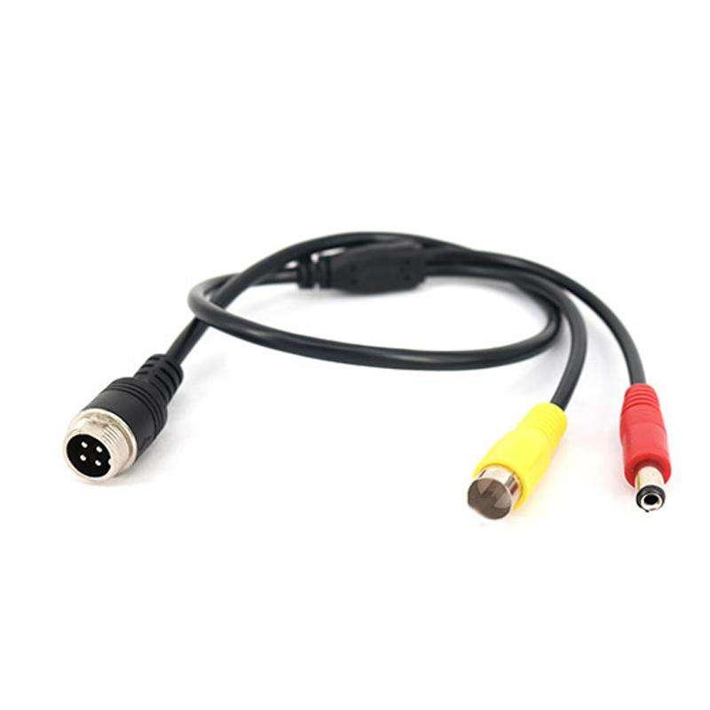 4 Pin Aviation Male To RCA Female DC Male Car Camera Adapter Connector Wire 50cm