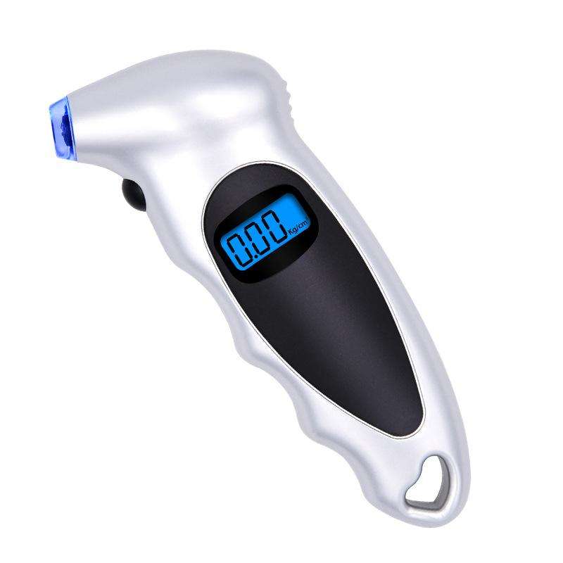 Car High-Precision Detection Digital Display Tire Pressure Gauge(Silver Black)