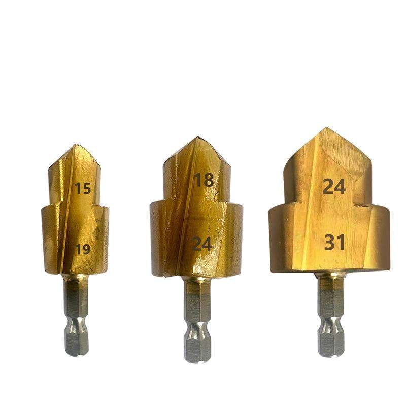 3pcs / Set 20 / 25 / 32 Hexagonal Shank PPR Step Drill Bits Leak Repairing And Connecting Tools