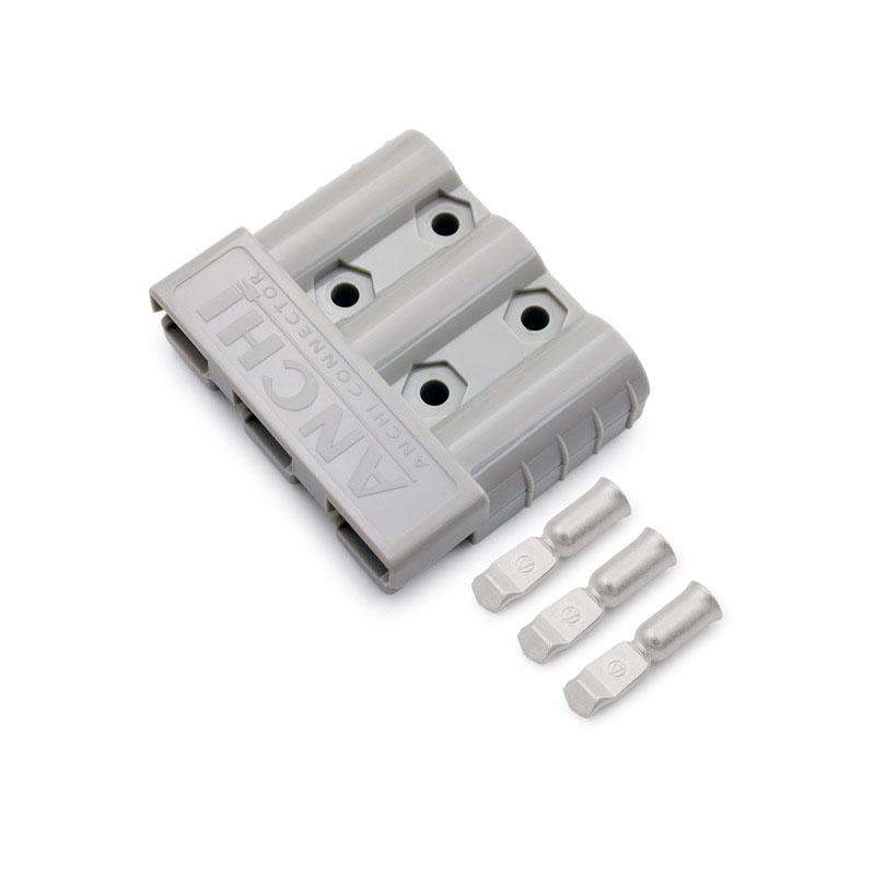 Anderson Three Pole 50A 600V Power Connector Electrical Bike Forklift Charging Plug(Gray)