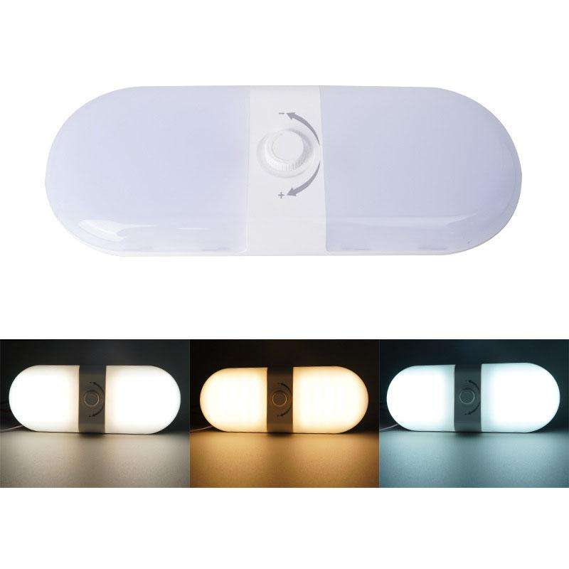 12-24V RV Light 180 LEDs 3-Color Temperature Dimmable Roof Light FC02