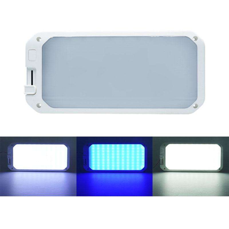 12-30V RV Light 198 LEDs 3-Color Temperature Dimmable Roof Light, Color: Blue White Light