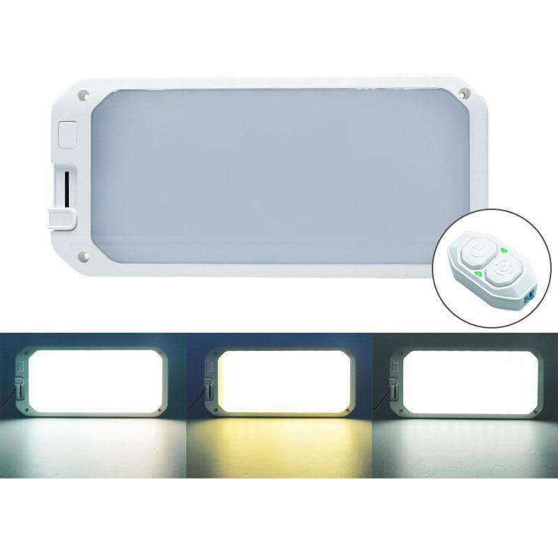 12-30V RV Light 198 LEDs 3-Color Temperature Dimmable Roof Light, Color: Yellow White Light With Rem