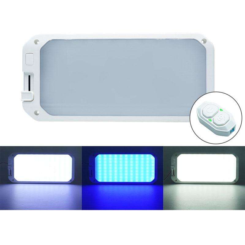 12-30V RV Light 198 LEDs 3-Color Temperature Dimmable Roof Light, Color: Blue White Light With Remot