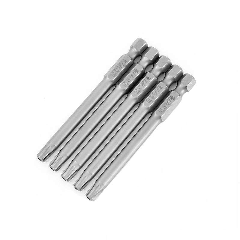 WEILIGU 5pcs 50mm T27 Magnetic S2 Pneumatic Air Bit Electric Drill Plum Blossom Head With Center Hol