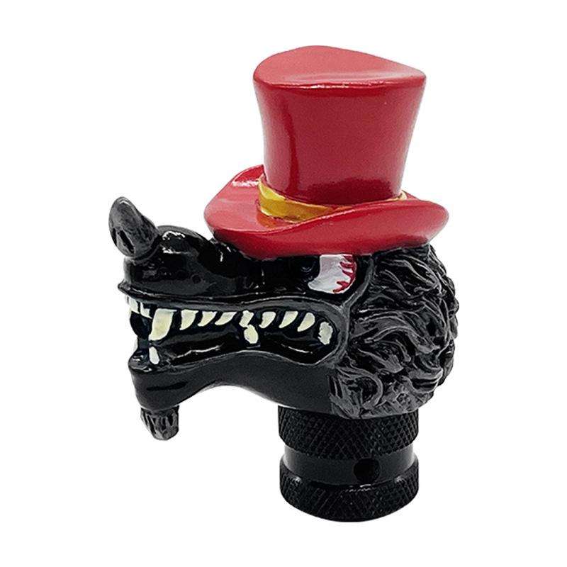 Wolf Head Detachable Car Manual Gear Lever Modification(Red)