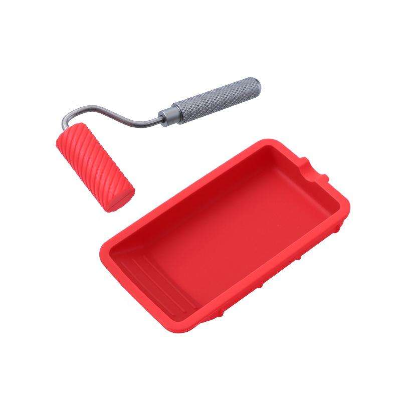 RL-9217 Glue Tray Brush Tool Silicone Case Roller Brush Reusable Paint Tray Woodworking Glue Contain