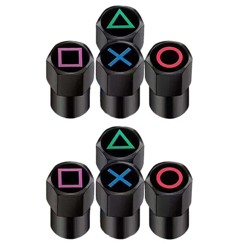 2 Sets Car Modification Aluminum Tire Valve Caps, Style: Graphic Model