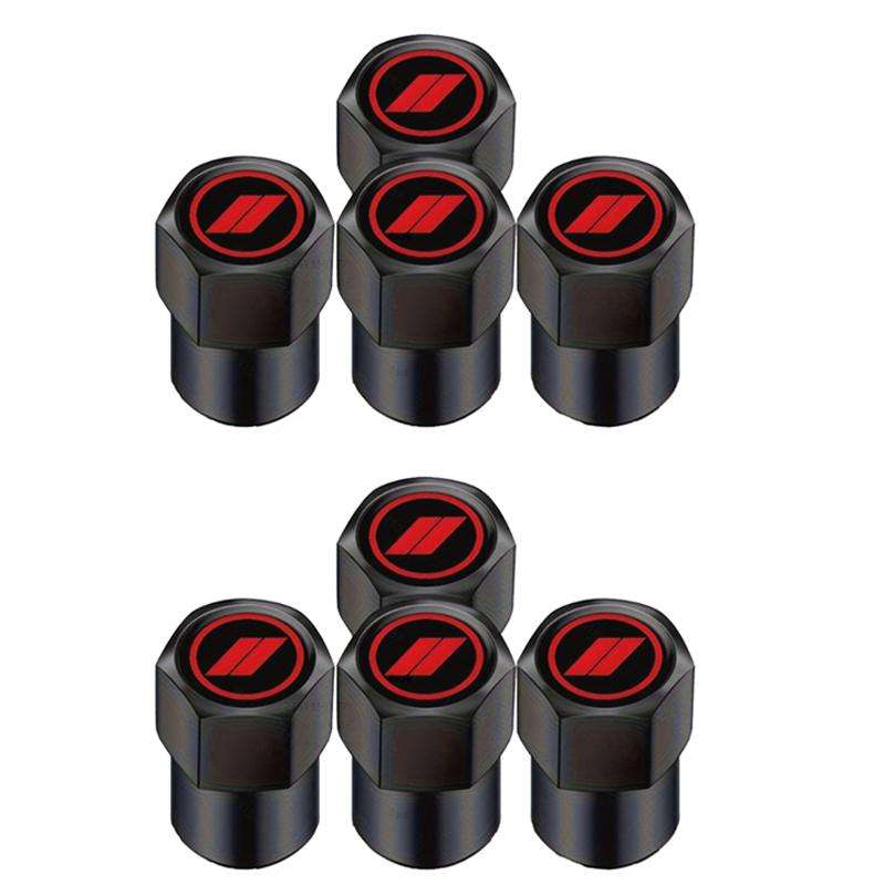 2 Sets Car Modification Aluminum Tire Valve Caps, Style: Red Logo