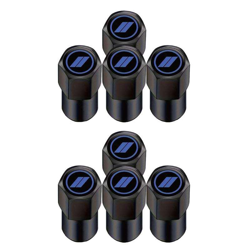 2 Sets Car Modification Aluminum Tire Valve Caps, Style: Blue Logo