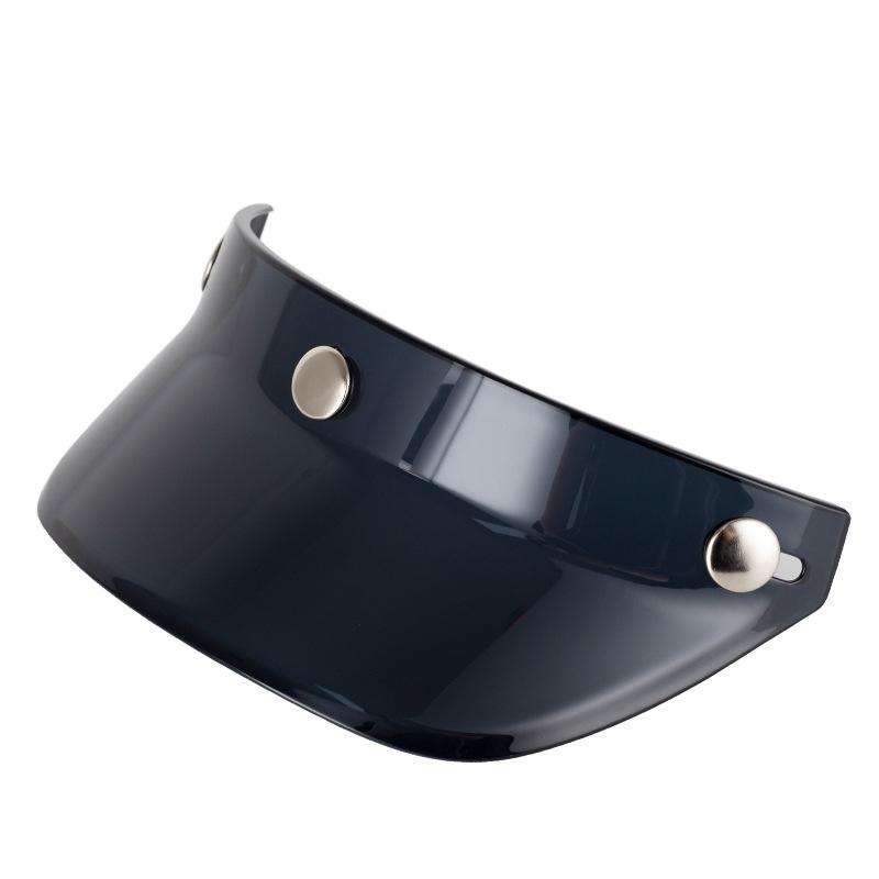 Motorcycle Helmet Brim Retro 3-Button Helmet Visor Sunshade Protection Half Helmet Hat Brim(Dark Tea
