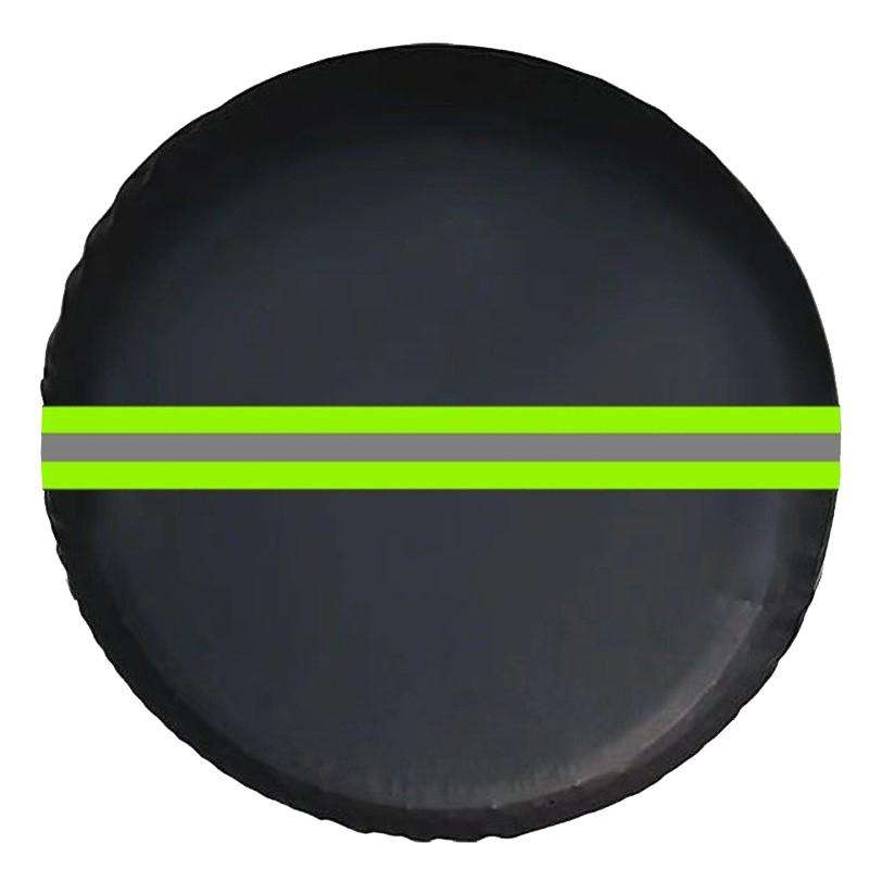 15inch Thickened Imitation Leather Car Tire Protector Spare Tire Cover With Reflective Stripes(FG-3