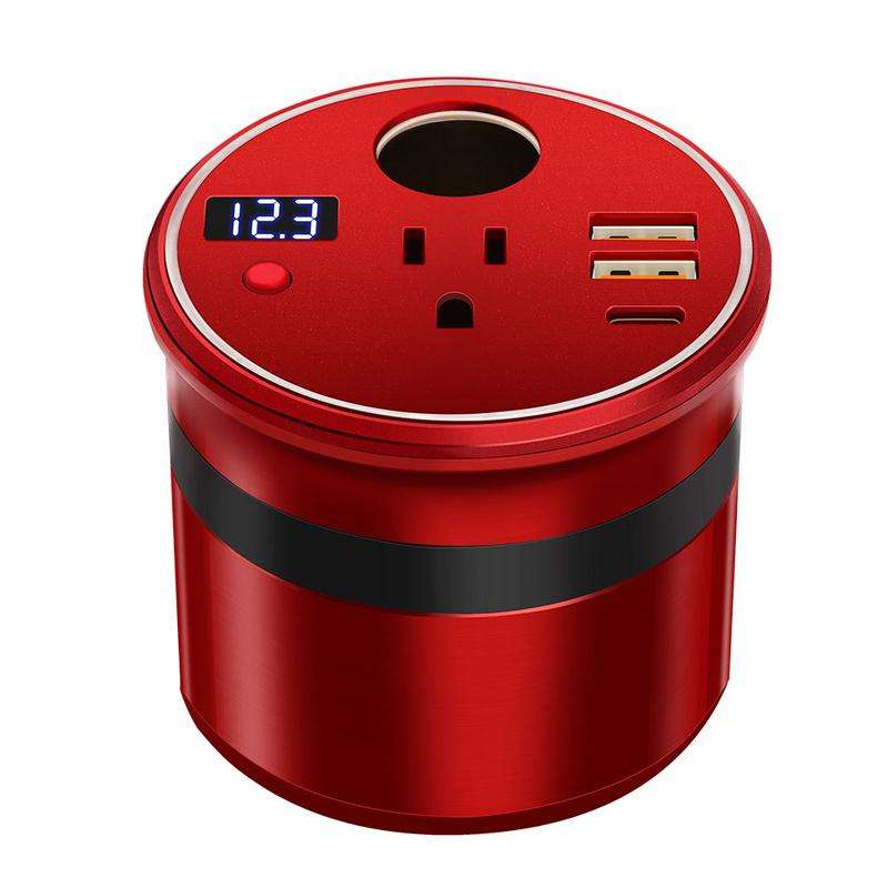 XUYUAN Car Inverter 12V To 110V Mini Charge Converter 150W High Power Socket, US Plug(Red)