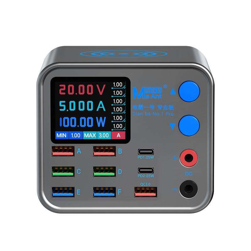 MaAnt DianBa No.1 Pro Multi-port Charger 9-ports With Digital Display Power Wireless Charger EU Plug