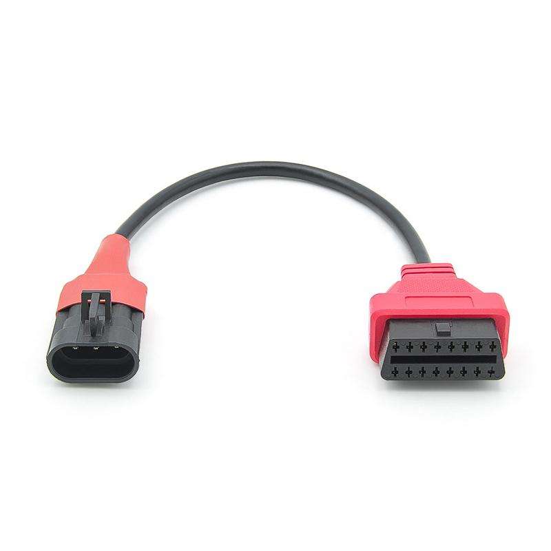 For SYM SANYANG Motorcycle OBD Cable 3Pin To OBD2 16Pin Diagnostic Adapter Scanner Extension Cable