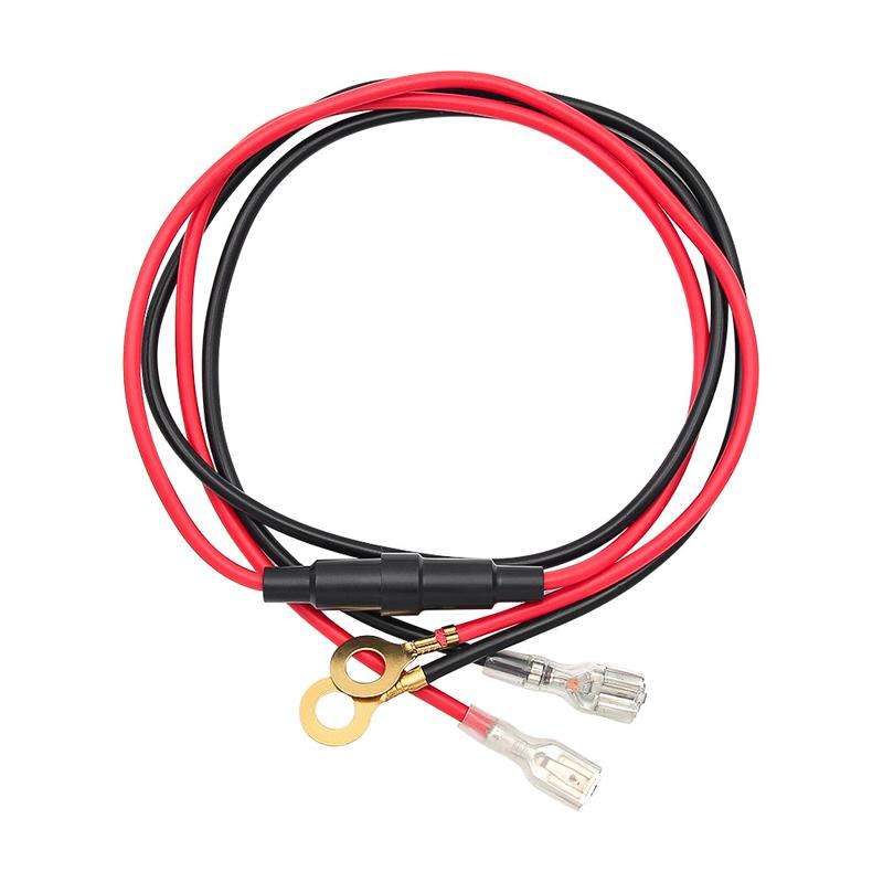 10A 60cm Plug-In Spring O-Type Terminal Power Cable Car Charger Modification Wiring Harness(Red+Blac
