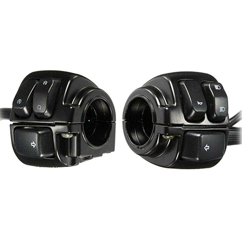 For Harley Prince Cruiser Motorcycle Modification 25mm Vintage Handlebar Switches(Black)