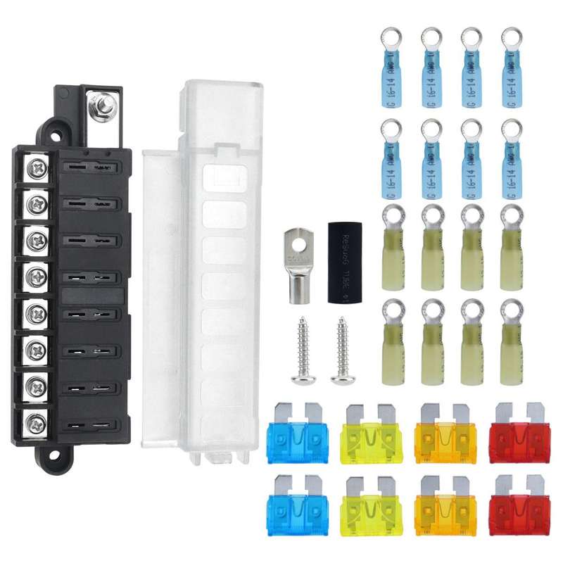 Automotive 8-way Fuse Box Terminal Block With Transparent Cover(CP-5099)