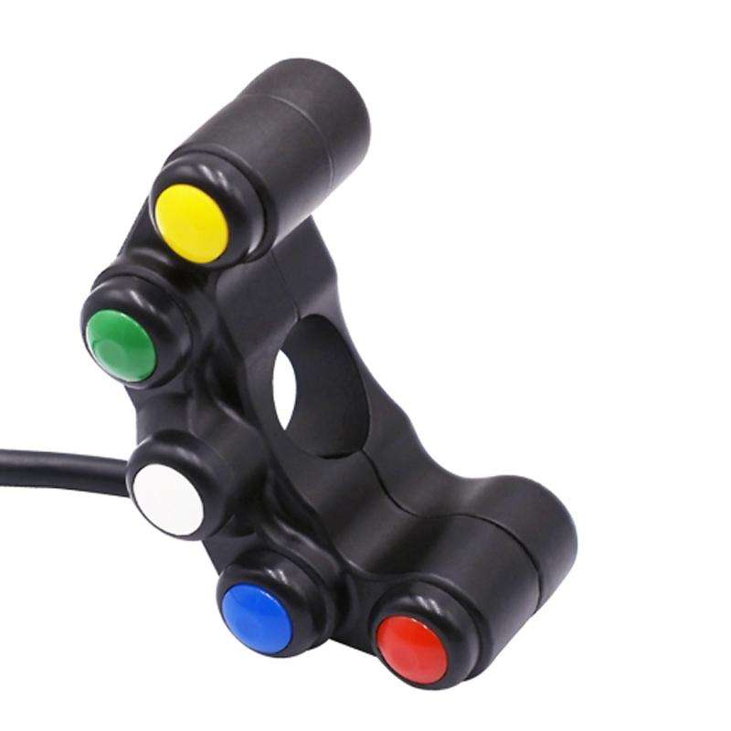 Motorcycle Headlight Auxiliary Light Horn Switches Aluminum Alloy Five-position Faucet Switches with